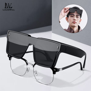 LouisWill Sunglasses Cover Myopia Glasses Cover Sunglasses Fashion Large Frame Sunglasses Polarized Summer Sunglasses Ultra Light Polarized Sunglasses Outdoor Traveling Walking Shopping Driving