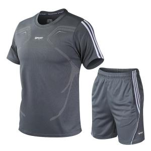 Mens set summer new print slimming quick drying fashionable loose casual sports top