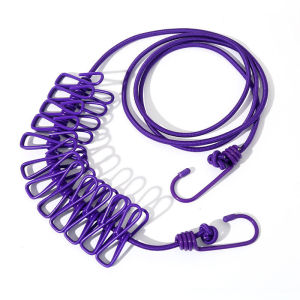 Yespery dây phơi quần áo di động với 12 kim loại clothespins dây thun phơi quần áo du lịch giặt quần áo sấy dòng ngoài trời