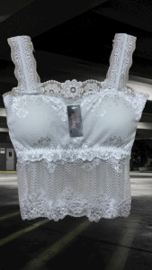 Áo Lá Ren thun đệm mút mỏng thời trang 035 Freesize 34/75-36/80 (dành cho nữ 50-55Kg)- Áo Lót Nữ phối mặc Áo Dài / Áo Vest thoáng mát dễ chịu chất ren hoa văn co dãn bền đẹp