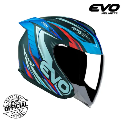 EVO RX-5 Tremor 2 Half Face Dual Visor Helmet With Free Clear Lens