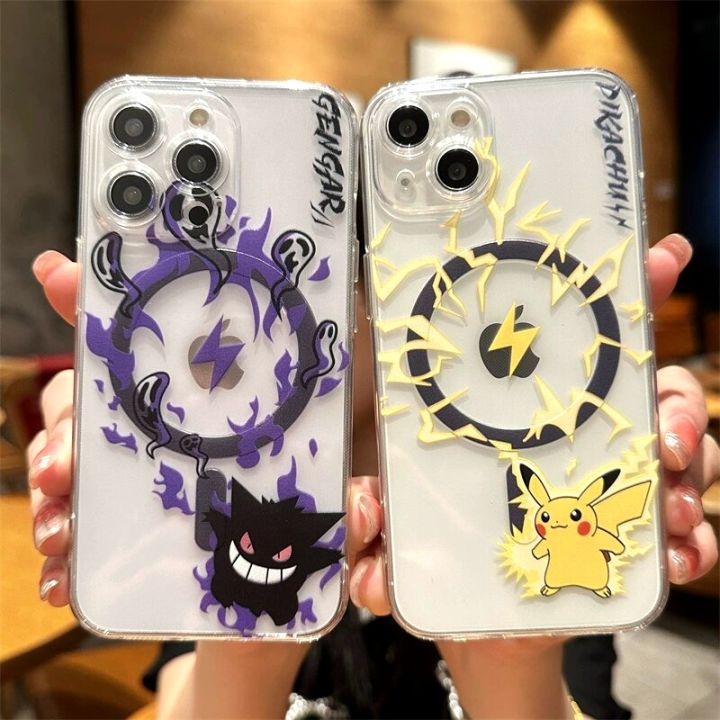 Pokemon Pikachu Gengar Magsafe Phone Case For iPhone 16 Pro Max 15