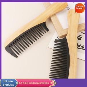 Graceful Natural Bamboo Wooden Tail Hair Combs Anti-Static Hairs Care Healthy Massage Close-Tooth Comb For Women