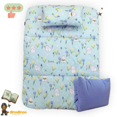 ที่นอนเด็กอนุบาล รุ่น พับง่าย ผ้า DinoSoft คอตตอน 👉คลิปล็อค 85X120x3 cm ที่นอนเด็กไปโรงเรียน DINODINOO