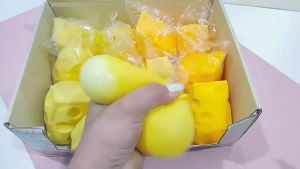 7cm Jumbo Cheese Cube Stress Ball Cheese Shapeable Squeeze Ball Fidget Squishy Toy Sensory Anti-Stress Festival Gift
