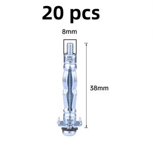 20pcs M6 Hollow Wall Metal Anchor Cavity Plug Dowel Expansion Screw Set For Drywall Gypsum Board