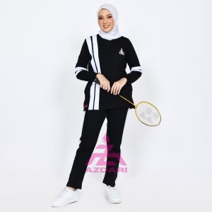 Setelan Baju Olahraga Wanita muslim Azdari AZR 01 - Oneset Sport Senam Gowes Lari Terbaru