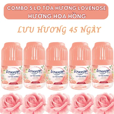 Combo 5 Lọ tỏa hương Lovenose hương thơm tự nhiên dễ chịu khử mùi sáp thơm phòng thế hệ mới siêu thơm 45 ngày 180 mL Dầu Thơm Phòng