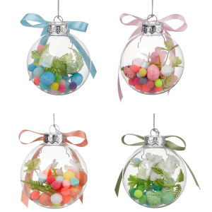 Transparently Plastic Hanging Decoration Clear Shell with Colored Eggs For Home School Decoration