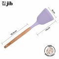 PLT  spatula silikon gagang kayu tahan panas / alat masak sodet sutil. 