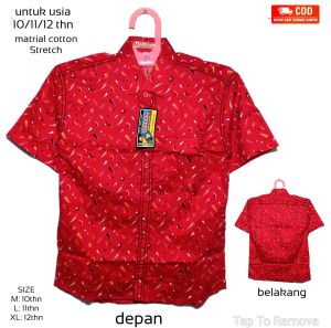 Kemeja Lengan Pendek Anak Laki Laki Pria Remaja Dewasa Bahan Katun Strecth Adem Melar Motif Bermotif Polos Kotak Kotak Murah Umur Usia TK SD SMP SMA Umur Usia 1 2 3 4 5 6 7 8 9 0 Tahun-TUBSCLOTHING2102032122