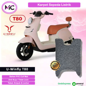 Karpet Sepeda Listrik Uwinfly T80 Model Bihun Alas Pijakan Kaki Anti Slip Bahan PVC Coil Mat