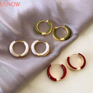 Elegant Drip Glaze Hoop Earrings Light Luxury Wedding Vintage Hoop Ear Buckle