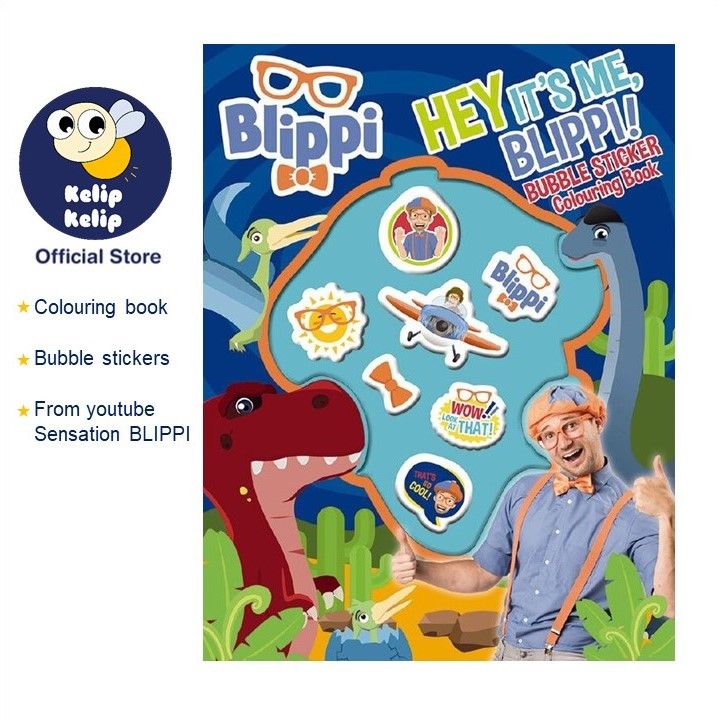 Blippi Colouring Book With Bubble Stickers Its Me For Kids to Color