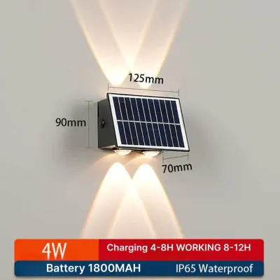 Solar Wall Light Up and Down Strong Brightness Outdoor Waterproof Landscape for Garden Porch Balcony Villa Decoration