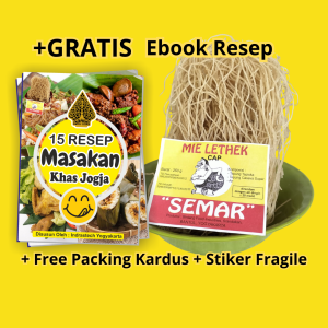 Mie Lethek Khas Bantul 1 kg Gluten Free Tanpa Pengawet + Resep Masakan Khas Yogyakarta cap Semar
