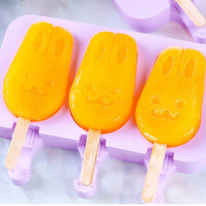 แม่พิมพ์ไอศกรีมซิลิโคนสีม่วง ซิลิโคนพิมพ์ทําอาหาร แม่พิมพ์ทําไอติม รูปการ์ตูน food grade plasticIce cream mold