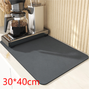 Kitchen Dish Drying Mat Super Absorbent Anti-slip Coffee Mat Quick Dry Oilproof Hide Stain Drainning Mat Bar Cup Protective Pad
