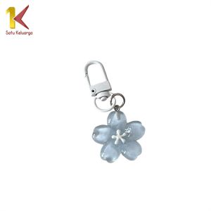 Satu Keluarga Gantungan Kunci Jelly Bunga Sakura C1286 Keychain Ganci Lucu Aesthetic Serbaguna
