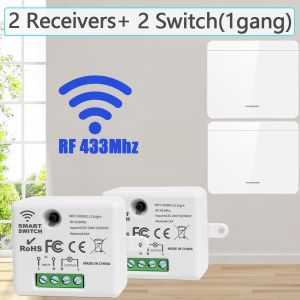 Local RF 433Mhz 1/2/3Gang Remote Control Panel Switch Interruptor Relay Light Wall Switch for LED Lamp 10A 110V 220V