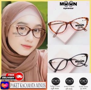 TERLARIS Frame kacamata Wanita Cat Eye M.E 9011Request Lensa MinusPlusCyl Antiradiasi Photocromic/Blueray/BluecromicKacamata Minus
