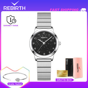 REBIRTH Jam Tangan Wanita Anti Air Anggun Mode Star Dial Tali Stainless Steel Jam Tangan Cewek