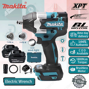 Makita 1800NM Cordless Impact Wrench 1/2" Removable Truck Wheel Drill Brushless Electric Impact Wrench With 2 Battery