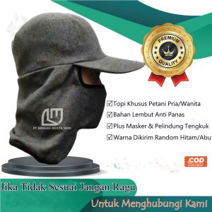 Topi Khusus Untuk Berkebun Bertani Pria/Cowo/Wanita Dewasa Anti Panas Plus Masker