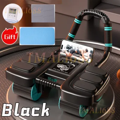 [✅SG Ready Stock] New Smart Four Wheel Abdominal Wheel Roller Widened Wheel Base Adjustable Armrest Strong Bearing