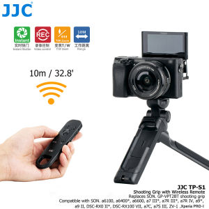 JJC Wireless Bluetooth Remote Controller Shooting Grip Camera Mount Tripod for Sony A7IV A7M4 A1 ZV-E10 ZV-1 ZV1 RX100VII A6600 A7C A7RIV A7SIII Camera
