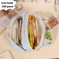 Kawaii Pencil Case 3 Compartments Pen Holder Pouch Large Capacity Cute Pen Holder Storage Box Students Stationery Organizer. 