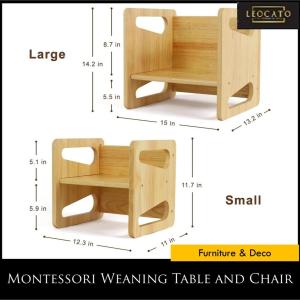 Montessori Weaning Table And Chair Set For Toddler and Baby Handmade Solid Wood Design For Children Age 1-5