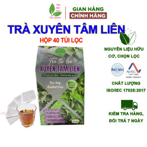 Hộp 40 gói trà túi lọc xuyên tâm liên cây xuyên tâm liên tô diệp hoa kim ngân bảo vệ đường hô hấp cảm cúm ho phổi