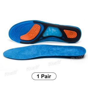 COD 1 Pair Silicone Gel Insoles Running Insoles Elastic Orthotic Insert Support Arch Massage