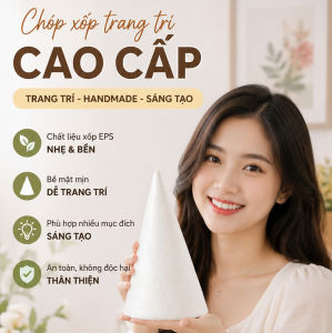 🛑 PHÔI XỐP HÌNH CHÓP NÓN CAO 20CM ĐÁY 13CM - CỐT XỐP ĐẶC LÀM THÁP BÁNH KẸO TẾT THÁP OẢN TRANG TRÍ SINH NHẬT CƯỚI HỎI