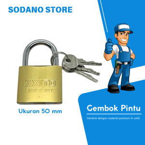 Kunci Gembok 40mm Pintu Pagar Gerbang Rumah Padlock Kuning Besi Pendek 40 mm 40mm 3 Anak Kunci