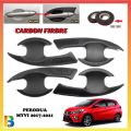PERODUA MYVI 2017~2023 DOOR HANDLE COVER Carbon Fibre Car Door Handle Cover Inner Bowl. 
