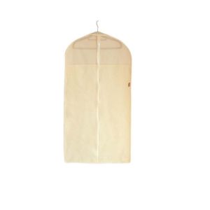 BLACKON Hanging Clothes Dust Cover Protective Cotton Linen Wardrobe Organizer Portable Breathable Suit Cover Storage Bag for Home