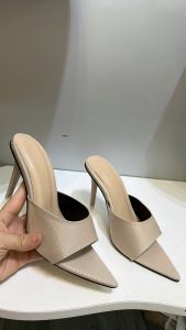 guốc cao gót bao bọc chất liệu jeans bò 9p