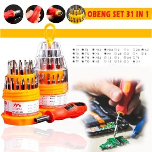 JULO - Obeng Magnet 31 IN 1 Obeng Set Mini Repair Tools Alat Servis Obeng Set 31 in 1 Multifungsi / Obeng Telur Set 31 in 1 Obeng Plus Minus Obeng Isi Banyak Obeng HP Obeng Reparasi Elektronik