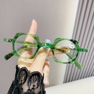 JN IMPRESSION Chống Đèn xanh dương Retro khung dạng lõm nghệ thuật gọng vuông hợp thời trang cá nhân Kính đọc sách