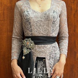 (Kebaya Saja) Atasan Kebaya bali jadi strait sofia bahan brokat melar kutubaru lengan panjang kebaya pengantin pesta modern