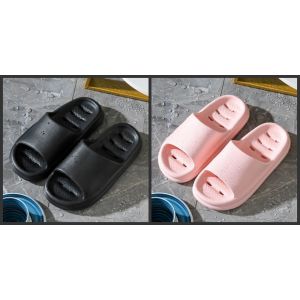 2PCS Women Simple Plain Color Casual Waterproof Slippers