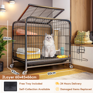 Cat Cage Extra Large Heavy Duty STEEL Double Door Silent Wheels Durable Thick Metal Frame For Cat Indoor High Cost Effective