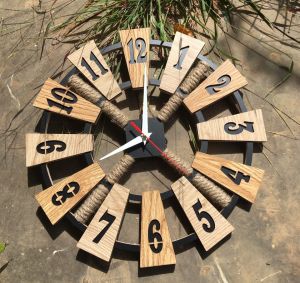 Đồng Hồ Đồng Hồ Treo Tường Bằng Gỗ  Phong Cách Vintage