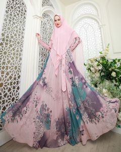 Gamis Syari DC Makassar by Gallery Syarifah - set Syari realpic terbaru lebaran mewah hitam putih