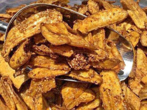 1 Kg Chuối Sấy Mè Gừng - giòn - Ăn Vặt