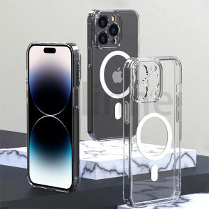 iPhone 15 Case For Magsafe Transparent For iPhone 15 13 12 11 14 Pro Max 15 14 Plus X XR XS MAX Wireless Charging Cover