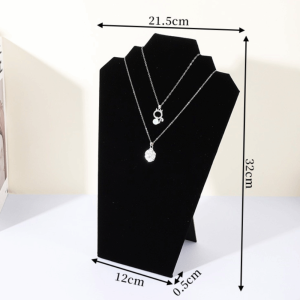 SIXIS Nhung Giá đỡ trưng bày trang sức Hình dạng không đều Sắp xếp đồ đạc trong nhà Giá đỡ đựng dây chuyền Đen Giá đỡ dây chuyền Cửa hàng trang sức