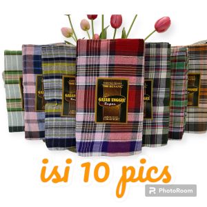 Sarung Tenun Pria Dewasa Murah Grosir Isi 10 Pics Motif Kotak Atlasan Gajah Unggul